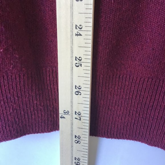 Vintage Union USA Mens v-neck Sweater L maroon burgundy unisex drop shoulder - Picture 7 of 10